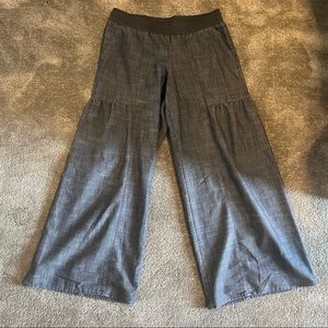 Flowy denim dress pants